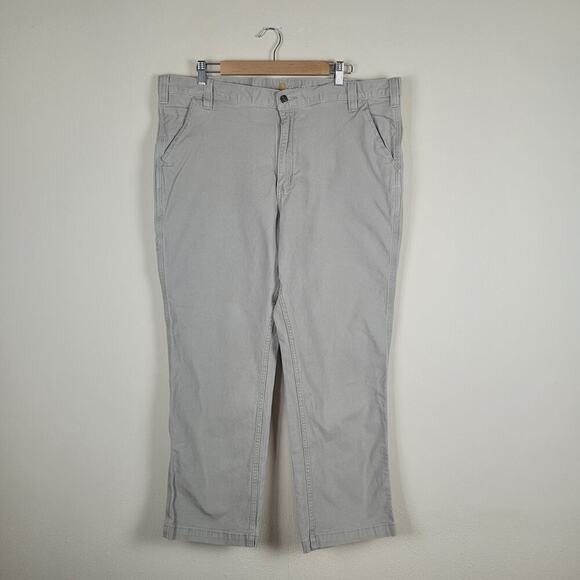 Carhartt Pants Mens 42x30 Khaki Tan Relaxed Fit Work Rugged Flex Canvas - Picture 1 of 6